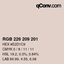 Color code: RGB 226 209 201 | qconv.com