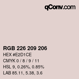Color code: RGB 226 209 206 | qconv.com