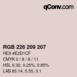 Color code: RGB 226 209 207 | qconv.com