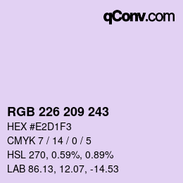 Color code: RGB 226 209 243 | qconv.com