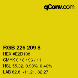 カラーコード: RGB 226 209 8 | qconv.com