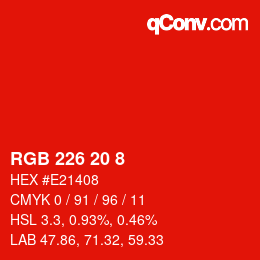 Color code: RGB 226 20 8 | qconv.com