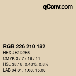 Color code: RGB 226 210 182 | qconv.com