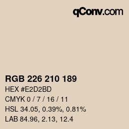 カラーコード: RGB 226 210 189 | qconv.com