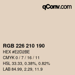 Color code: RGB 226 210 190 | qconv.com