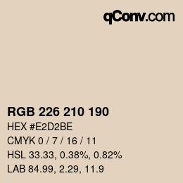 颜色代码: RGB 226 210 190 | qconv.com