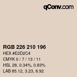 Color code: RGB 226 210 196 | qconv.com