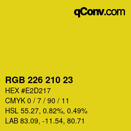 Color code: RGB 226 210 23 | qconv.com