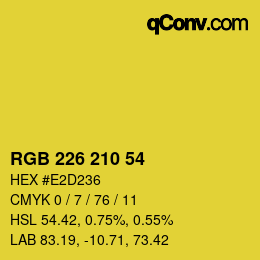 Color code: RGB 226 210 54 | qconv.com