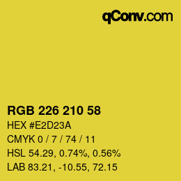 Color code: RGB 226 210 58 | qconv.com