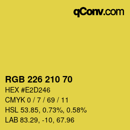 Color code: RGB 226 210 70 | qconv.com