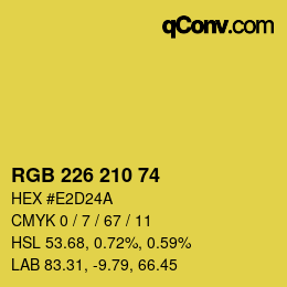 Color code: RGB 226 210 74 | qconv.com