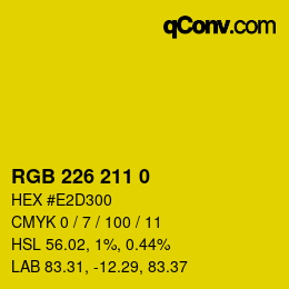 Color code: RGB 226 211 0 | qconv.com