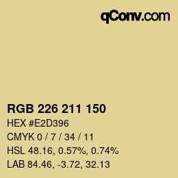 Color code: RGB 226 211 150 | qconv.com