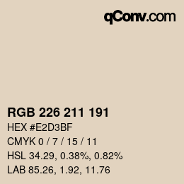 Color code: RGB 226 211 191 | qconv.com