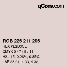 Color code: RGB 226 211 206 | qconv.com