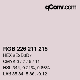 Color code: RGB 226 211 215 | qconv.com