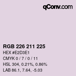 Color code: RGB 226 211 225 | qconv.com