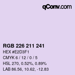 Color code: RGB 226 211 241 | qconv.com