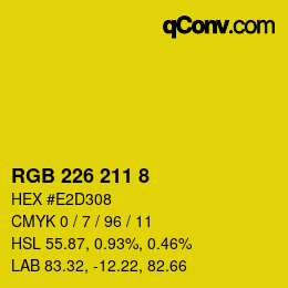 カラーコード: RGB 226 211 8 | qconv.com