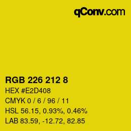 Color code: RGB 226 212 8 | qconv.com