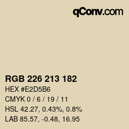 Código de color: RGB 226 213 182 | qconv.com