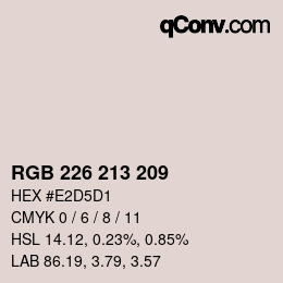 Color code: RGB 226 213 209 | qconv.com