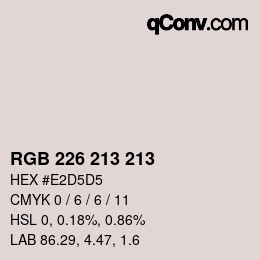 Color code: RGB 226 213 213 | qconv.com