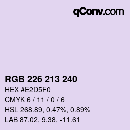 Color code: RGB 226 213 240 | qconv.com