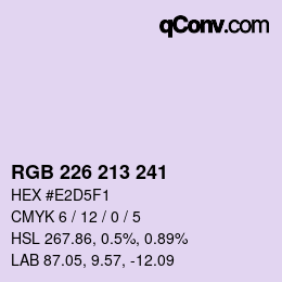 Código de color: RGB 226 213 241 | qconv.com