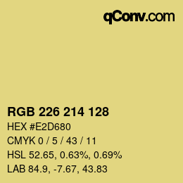 Código de color: RGB 226 214 128 | qconv.com