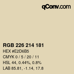 Color code: RGB 226 214 181 | qconv.com