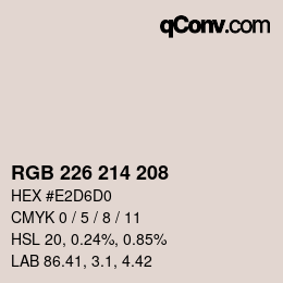 Código de color: RGB 226 214 208 | qconv.com