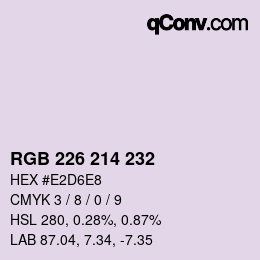 Code couleur: RGB 226 214 232 | qconv.com