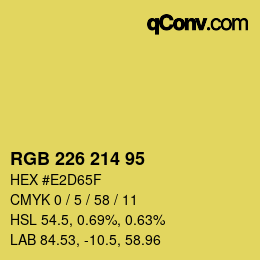 Color code: RGB 226 214 95 | qconv.com