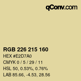 Color code: RGB 226 215 160 | qconv.com