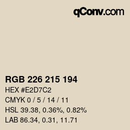 Code couleur: RGB 226 215 194 | qconv.com