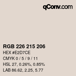 Color code: RGB 226 215 206 | qconv.com