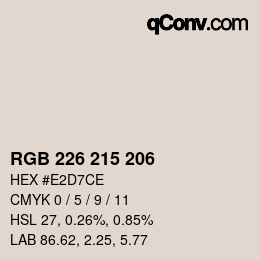 Code couleur: RGB 226 215 206 | qconv.com