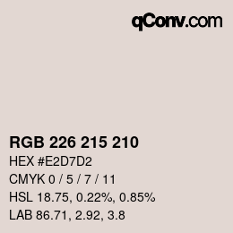 Code couleur: RGB 226 215 210 | qconv.com