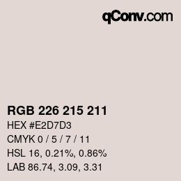 Color code: RGB 226 215 211 | qconv.com