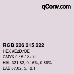 Color code: RGB 226 215 222 | qconv.com