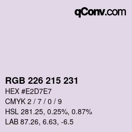Color code: RGB 226 215 231 | qconv.com
