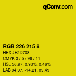 カラーコード: RGB 226 215 8 | qconv.com