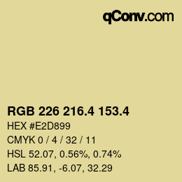 カラーコード: RGB 226 216.4 153.4 | qconv.com