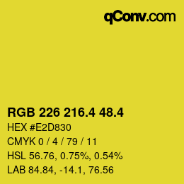 カラーコード: RGB 226 216.4 48.4 | qconv.com