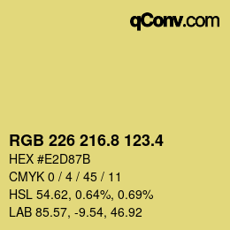 カラーコード: RGB 226 216.8 123.4 | qconv.com