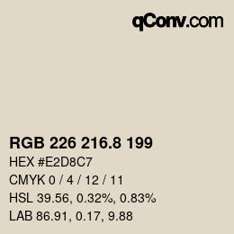 カラーコード: RGB 226 216.8 199 | qconv.com