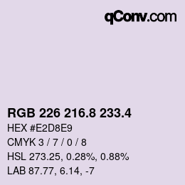 カラーコード: RGB 226 216.8 233.4 | qconv.com