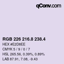 カラーコード: RGB 226 216.8 238.4 | qconv.com
